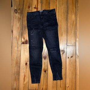 Black distressed skinny jeans from Forever 21